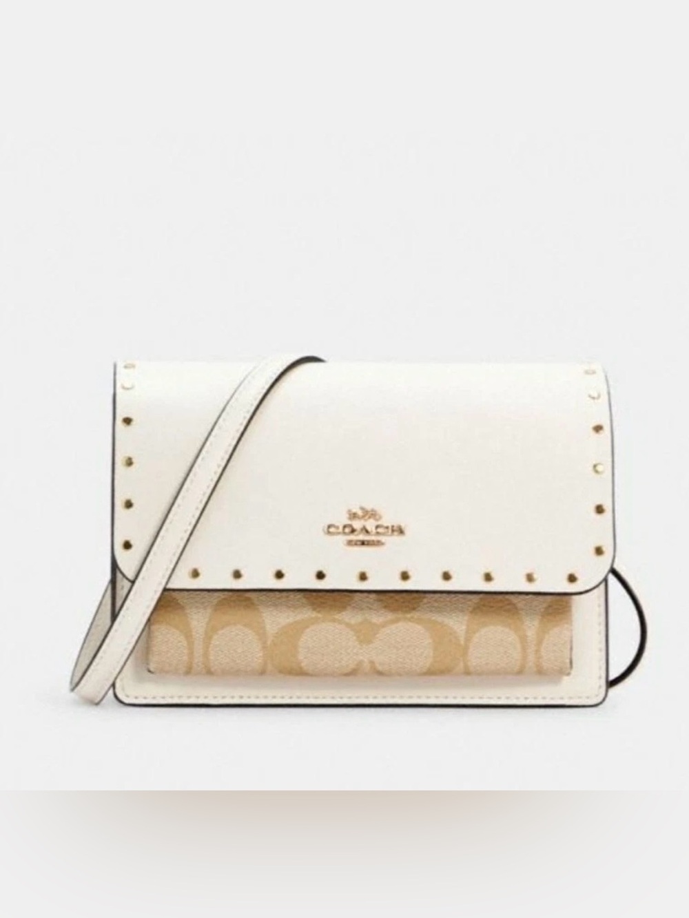 🤍🤎 COACH KLARE  FOLD OVER  BAG AND SIGNATURE CANVAS WITH RIVETS!